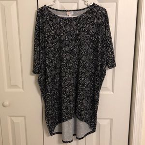 Lularoe Irma top black flowered size medium